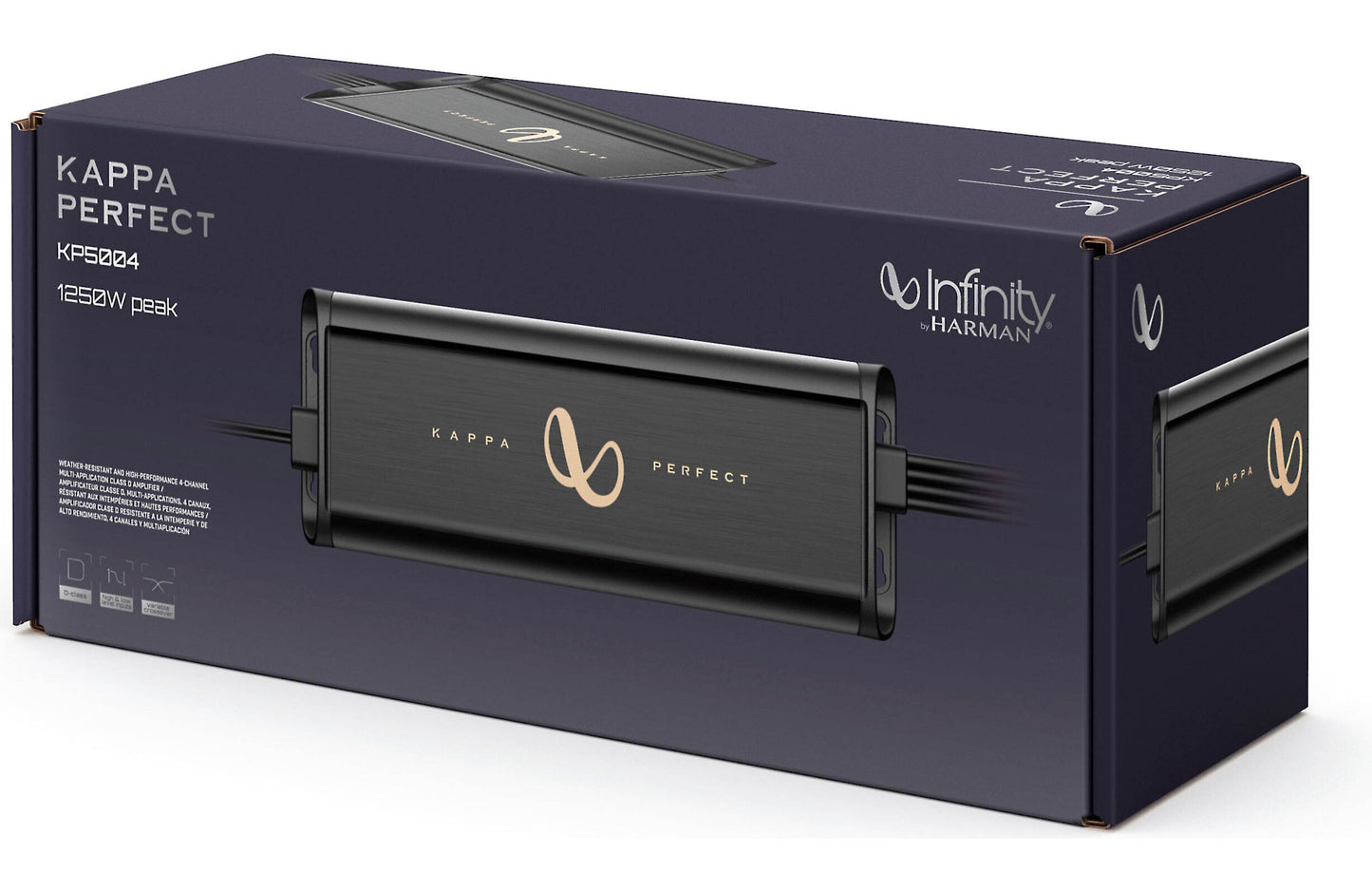 Infinity INFPWSKP5004AAM Kappa Perfect 5004A Compact 4-channel powersports amplifier — 75 watts RMS x 4