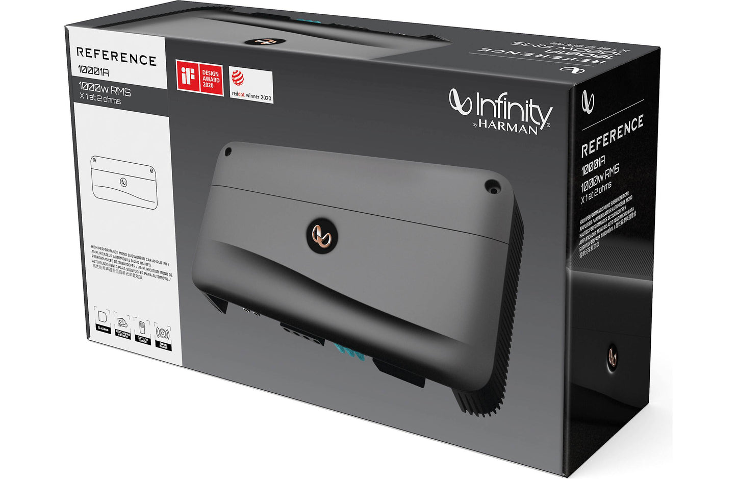 Infinity AMPRF10001AAM Reference 10001A Reference Series mono subwoofer amplifier — 1,000 watts RMS at 2 ohms