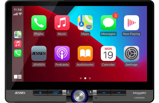 Jensen CAR140MW - 10.1" touchscreen, wired or wireless Apple CarPlay® and Android™ (no discs), SiriusXM satellite-ready