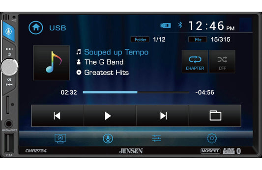Jensen CMR2724 - 7" touchscreen, wired or wireless Apple CarPlay® and Android™ (no discs)