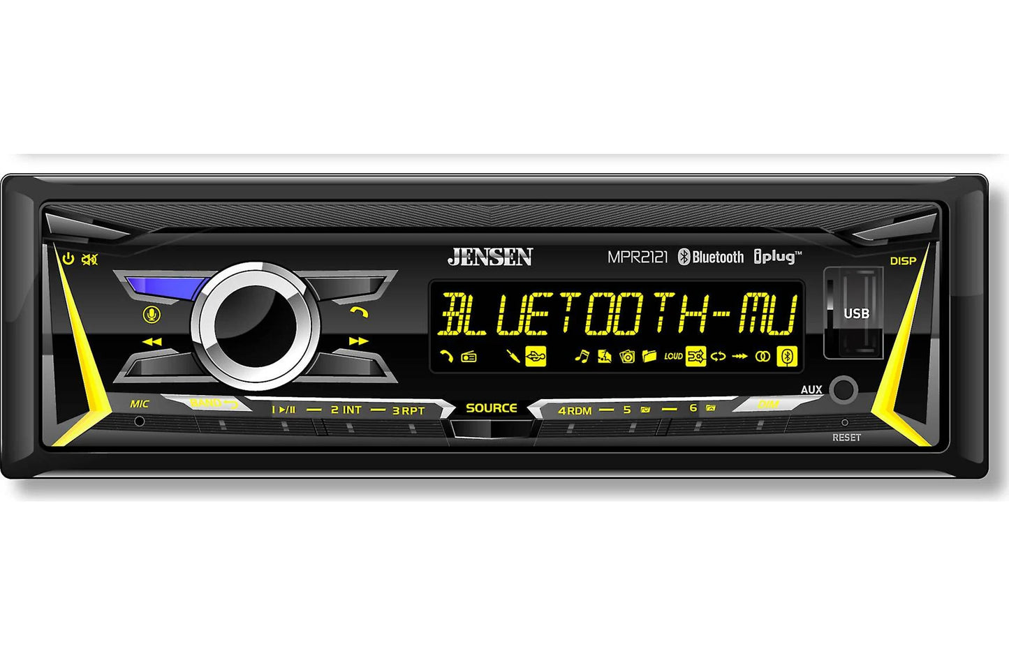 Jensen MPR2121 - Single-DIN, AM/FM, bluetooth head unit (no disc)