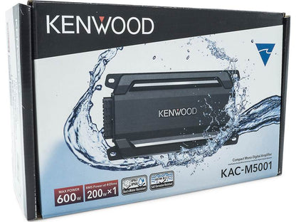 Kenwood KAC-M5001 Compact mono marine subwoofer amplifier — 300 watts RMS x 1 at 2 ohms