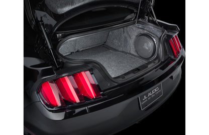 JL Audio SB-F-MUSCPE/12TW3 Stealthbox® Custom-fit fiberglass enclosure with 12" TW3-D4 subwoofer — fits 2015-23 Ford Mustang coupe only