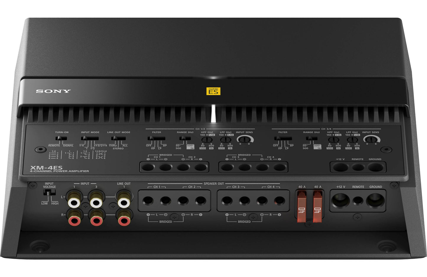 Sony XM-4ES Mobile ES™ Series 4-channel car amplifier — 100 watts RMS x 4