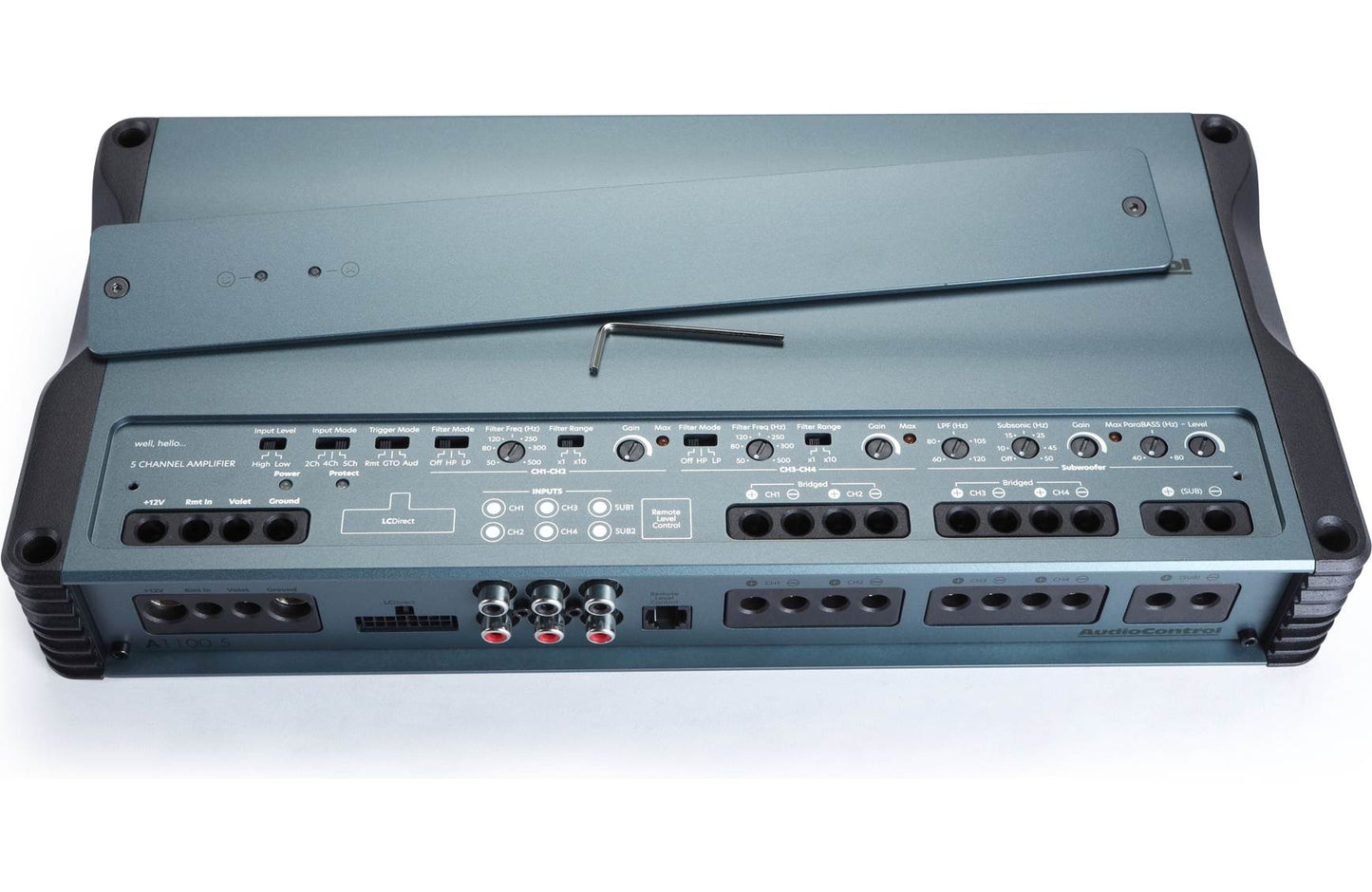 AudioControl A1100.5 Altitude Series 5-channel car amplifier (90 watts RMS x 4 at 4 ohms + 600 watts RMS x 1 at 2 ohms)