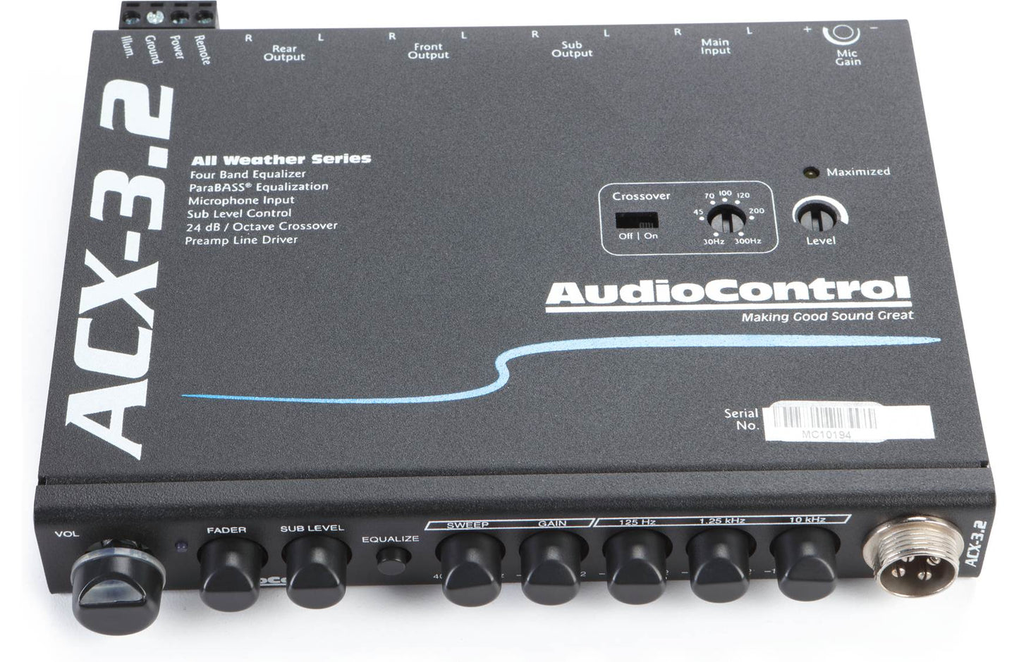 AudioControl ACX-3.2 All-weather stereo EQ and crossover w/paging microphone