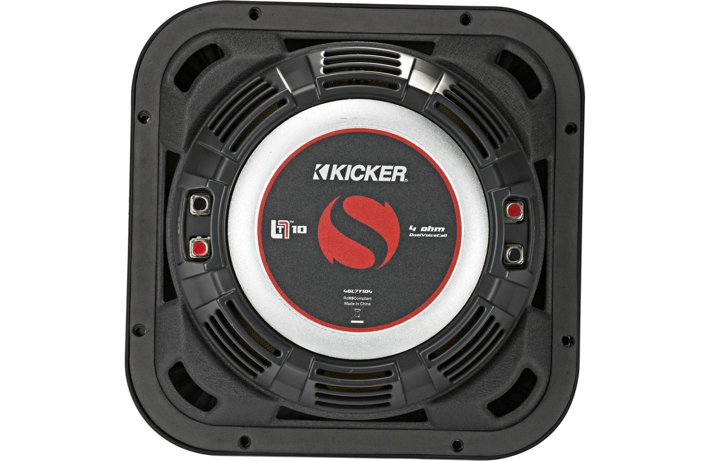 Kicker 46L7T104 L7T Series shallow-mount 10" dual 4-ohm voice coil component subwoofer