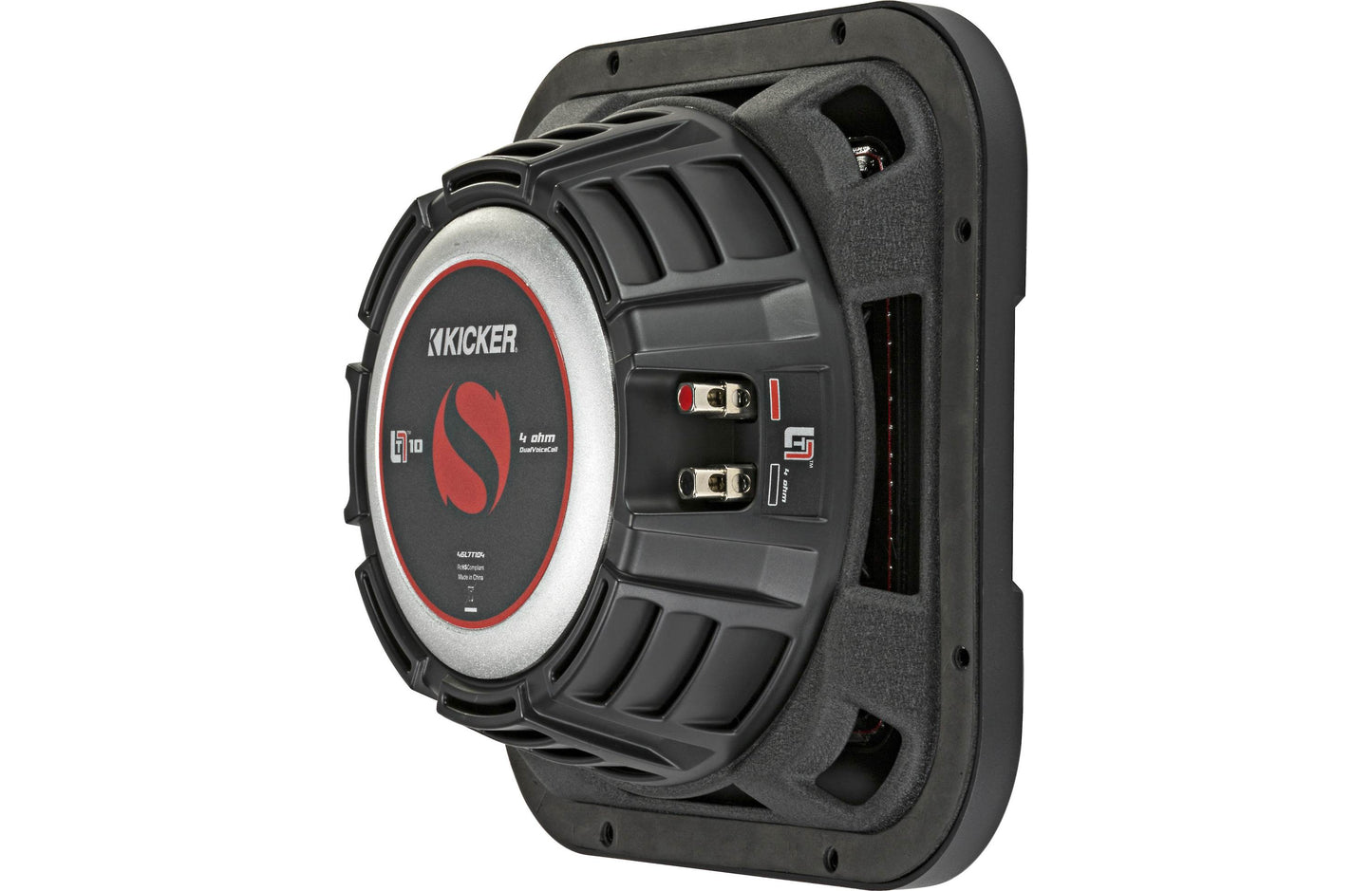 Kicker 46L7T104 L7T Series shallow-mount 10" dual 4-ohm voice coil component subwoofer