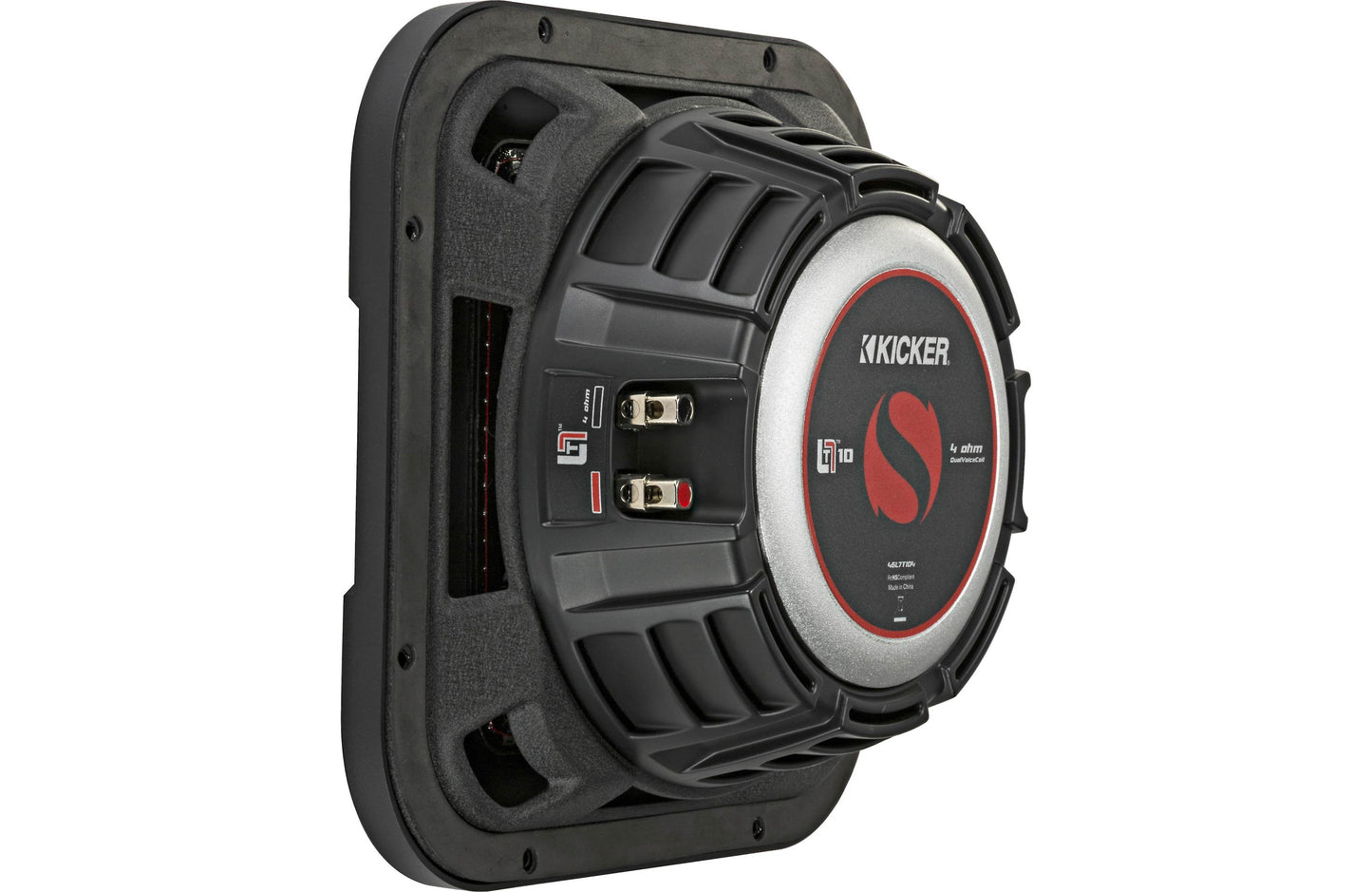 Kicker 46L7T104 L7T Series shallow-mount 10" dual 4-ohm voice coil component subwoofer