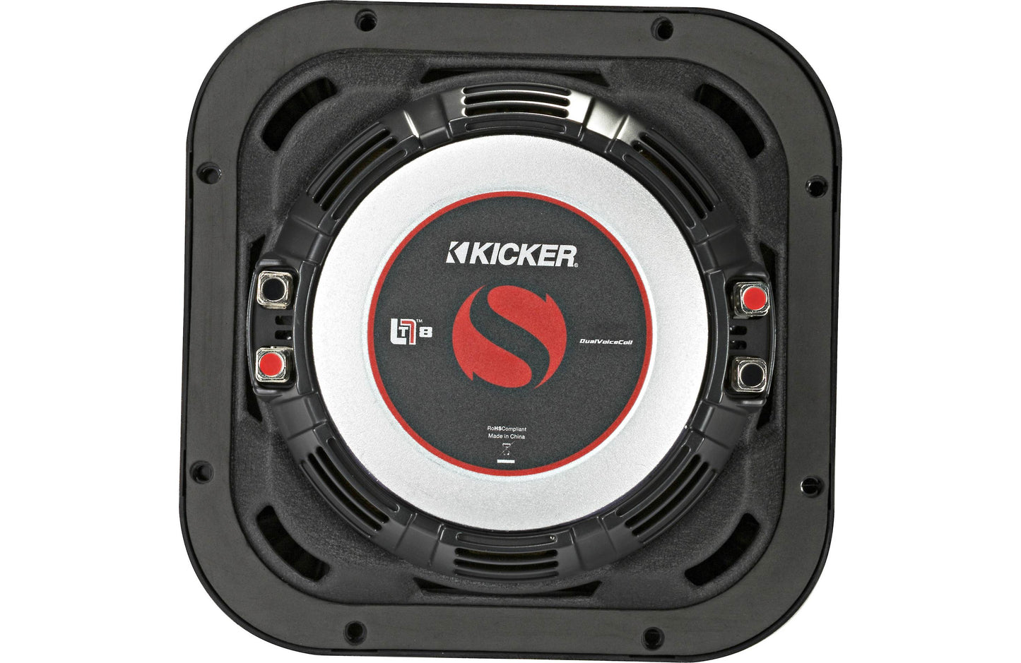 Kicker 46L7T82 L7T Series shallow-mount 8" dual 2-ohm voice coil component subwoofer