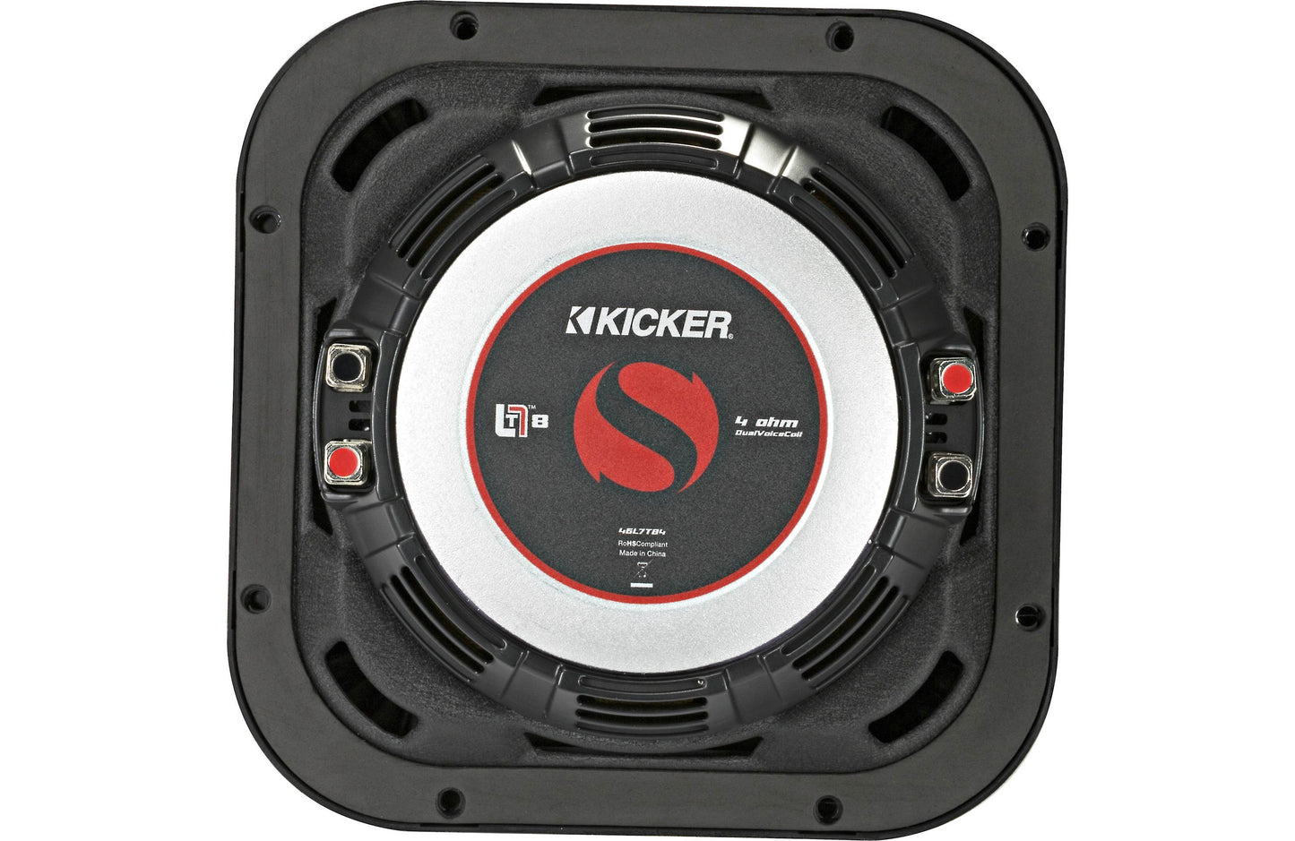 Kicker 46L7T84 L7T Series shallow-mount 8" dual 4-ohm voice coil component subwoofer