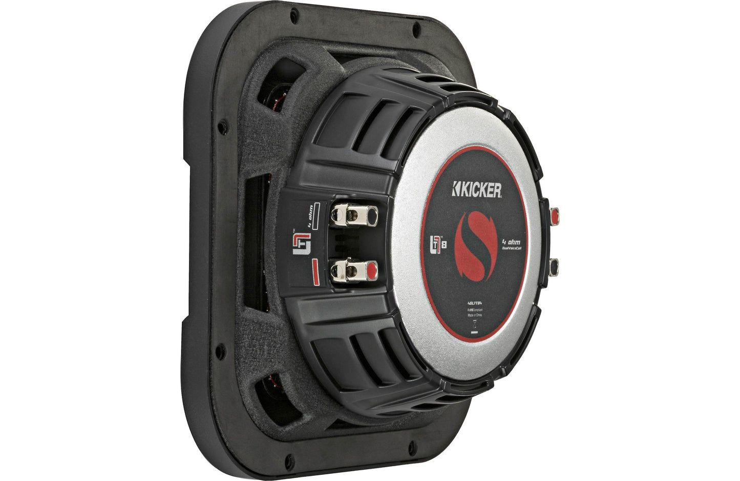 Kicker 46L7T84 L7T Series shallow-mount 8" dual 4-ohm voice coil component subwoofer