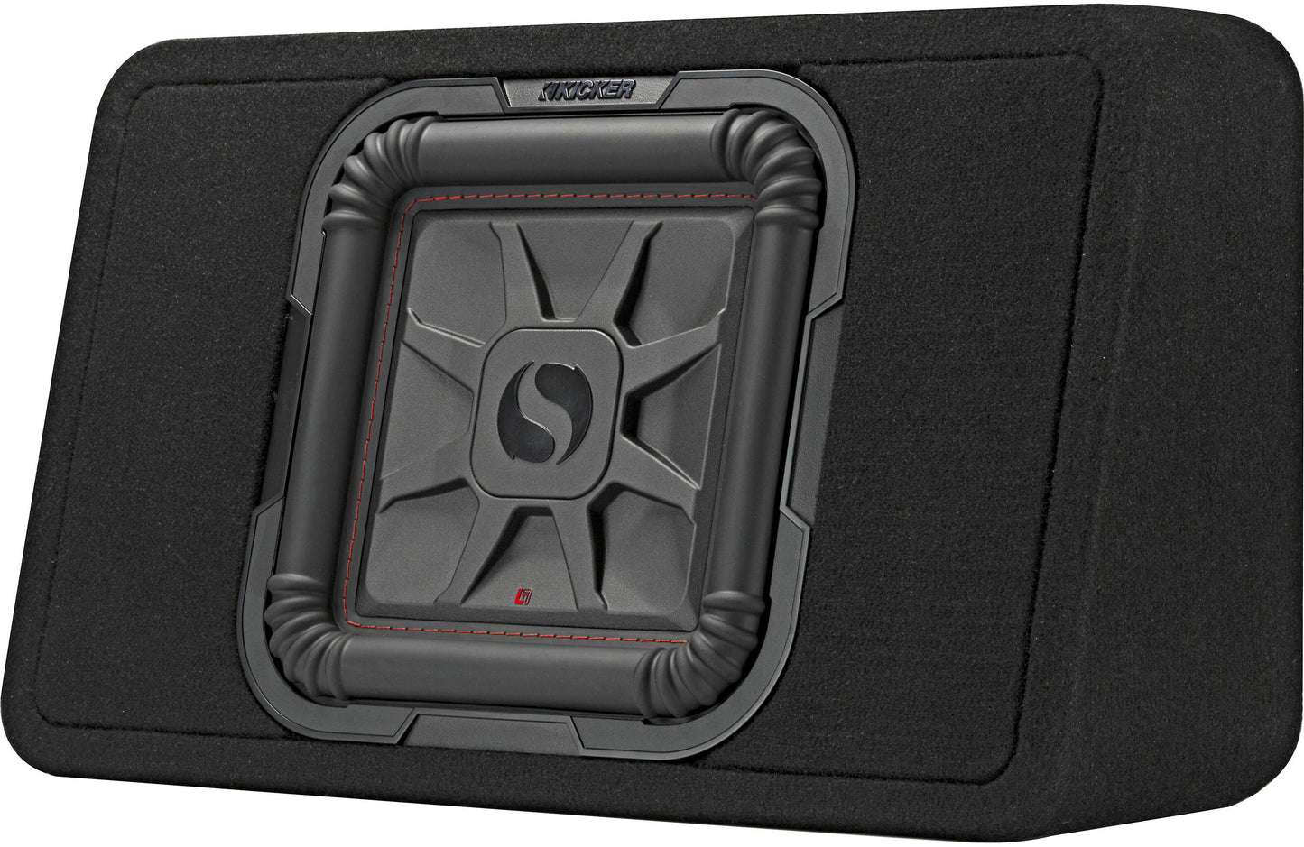 Kicker 46TL7T102 Sealed 2-ohm enclosure with single 10" L7T Series shallow-mount square subwoofer