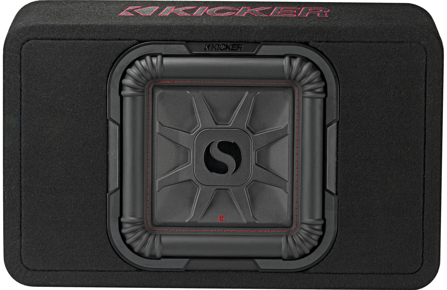 Kicker 46TL7T102 Sealed 2-ohm enclosure with single 10" L7T Series shallow-mount square subwoofer