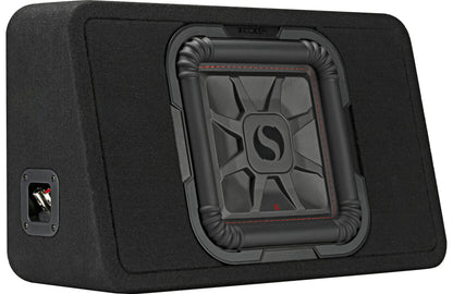 Kicker 46TL7T102 Sealed 2-ohm enclosure with single 10" L7T Series shallow-mount square subwoofer