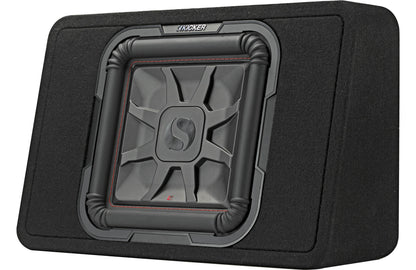 Kicker 46TL7T122 Sealed 2-ohm enclosure with single square L7T Series 12" shallow-mount subwoofer