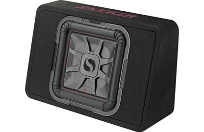 Kicker 46TL7T122 Sealed 2-ohm enclosure with single square L7T Series 12" shallow-mount subwoofer