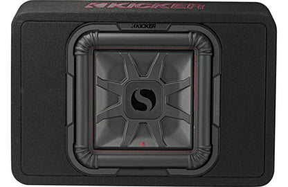 Kicker 46TL7T122 Sealed 2-ohm enclosure with single square L7T Series 12" shallow-mount subwoofer