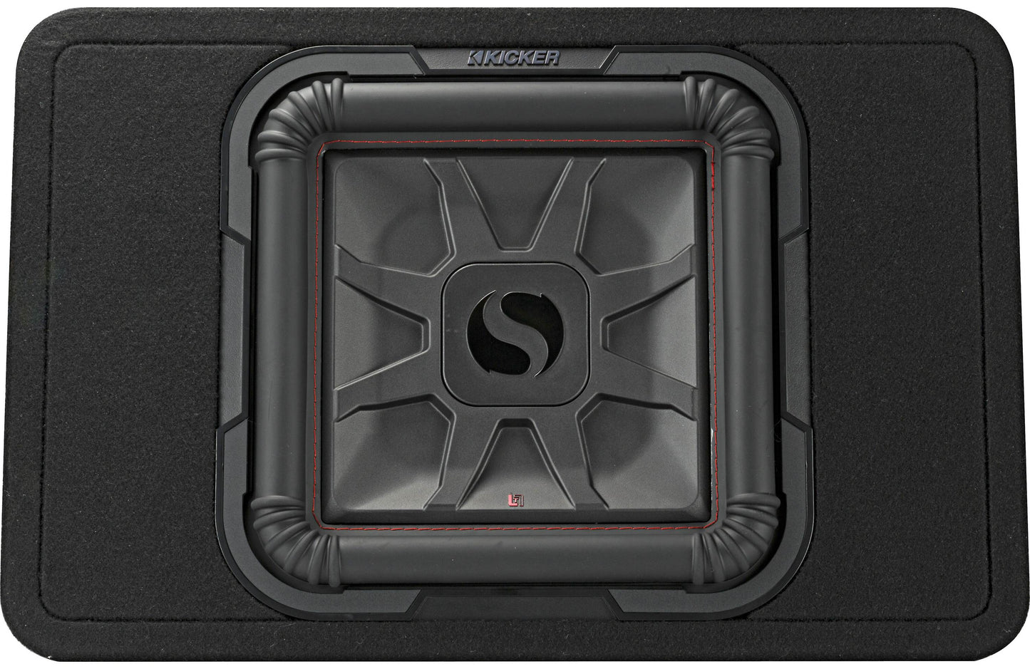 Kicker 46TL7T122 Sealed 2-ohm enclosure with single square L7T Series 12" shallow-mount subwoofer
