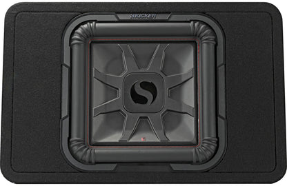 Kicker 46TL7T122 Sealed 2-ohm enclosure with single square L7T Series 12" shallow-mount subwoofer