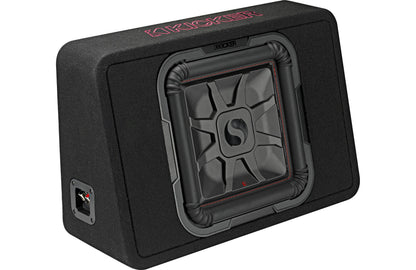 Kicker 46TL7T122 Sealed 2-ohm enclosure with single square L7T Series 12" shallow-mount subwoofer