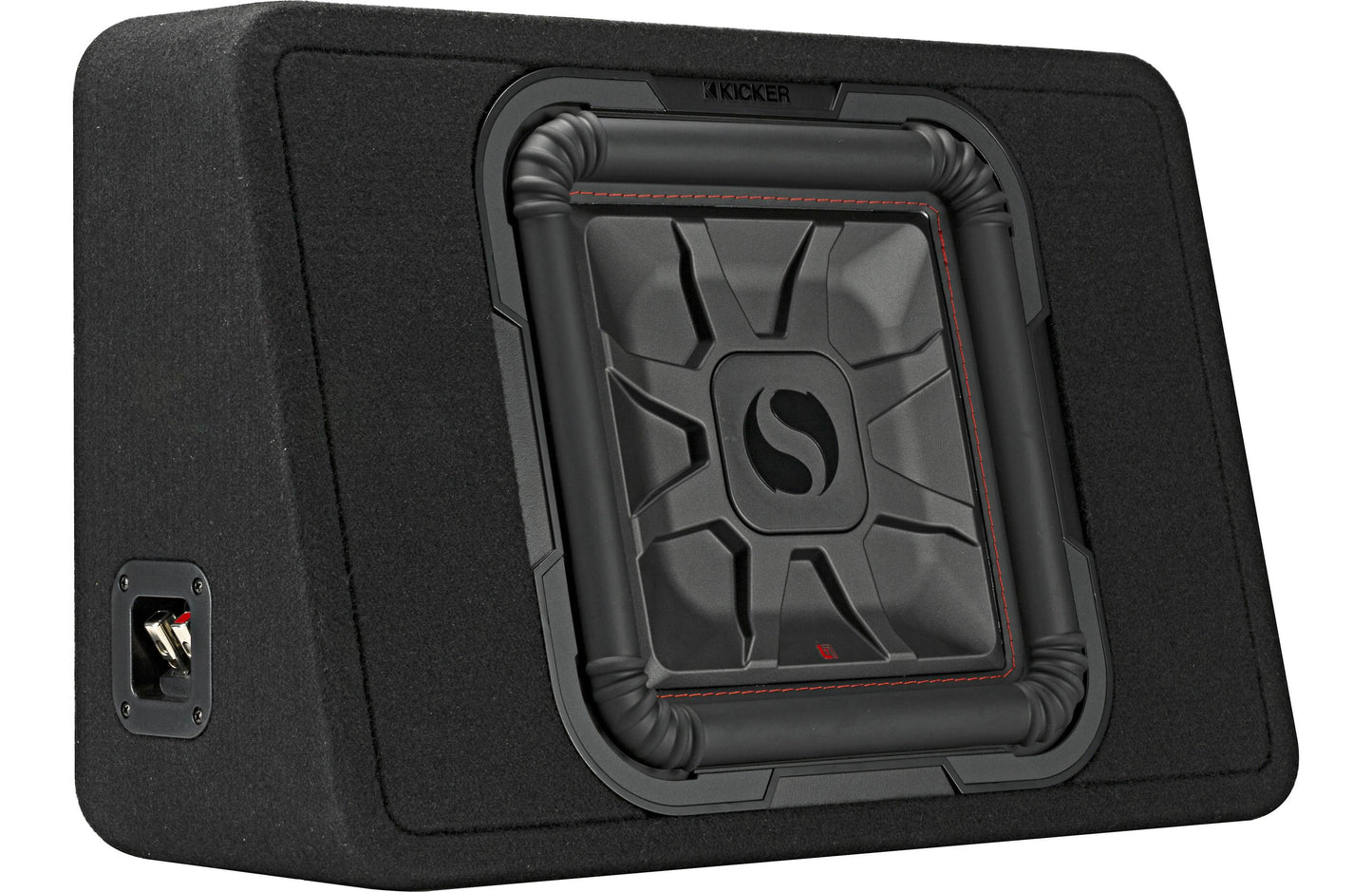 Kicker 46TL7T122 Sealed 2-ohm enclosure with single square L7T Series 12" shallow-mount subwoofer