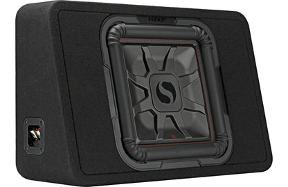 Kicker 46TL7T122 Sealed 2-ohm enclosure with single square L7T Series 12" shallow-mount subwoofer