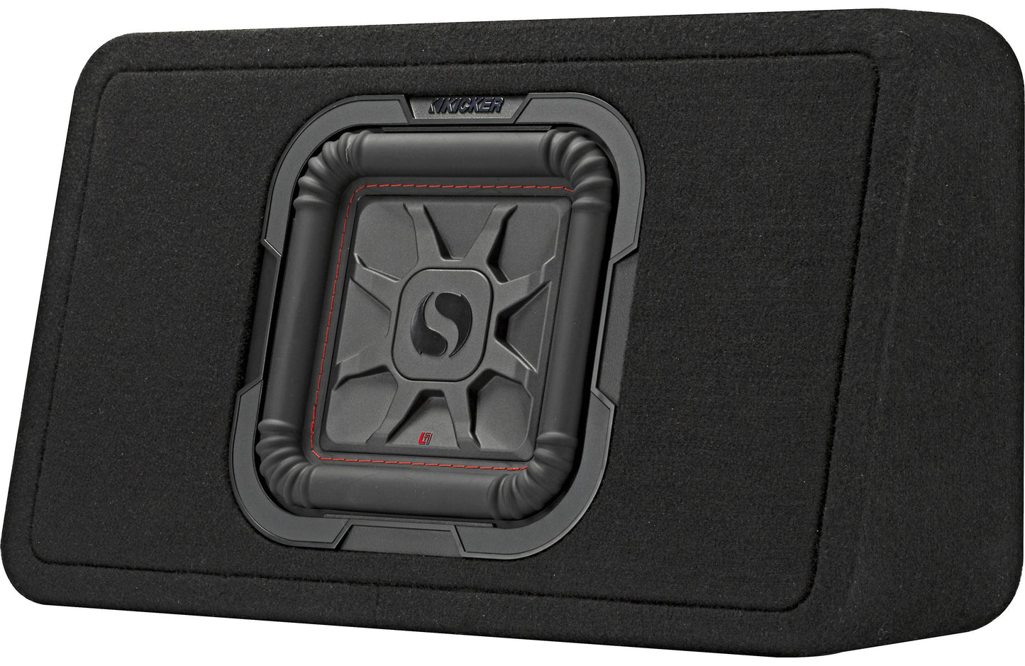 Kicker 46TL7T82 Sealed 2-ohm enclosure with single square L7T Series 8" shallow-mount subwoofer