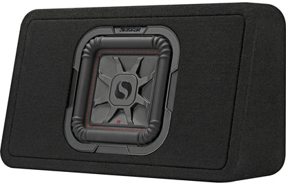 Kicker 46TL7T82 Sealed 2-ohm enclosure with single square L7T Series 8" shallow-mount subwoofer