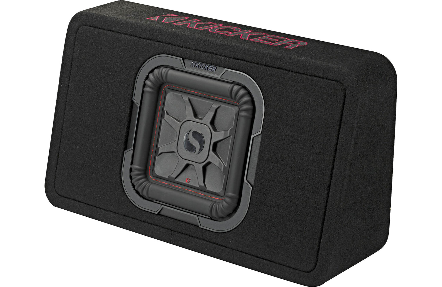 Kicker 46TL7T82 Sealed 2-ohm enclosure with single square L7T Series 8" shallow-mount subwoofer