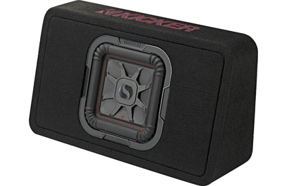 Kicker 46TL7T82 Sealed 2-ohm enclosure with single square L7T Series 8" shallow-mount subwoofer