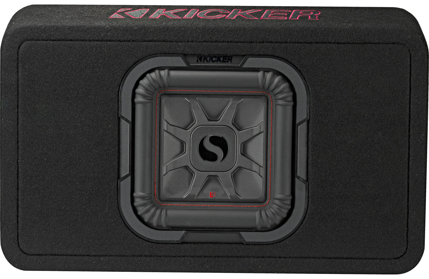 Kicker 46TL7T82 Sealed 2-ohm enclosure with single square L7T Series 8" shallow-mount subwoofer