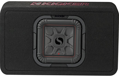 Kicker 46TL7T82 Sealed 2-ohm enclosure with single square L7T Series 8" shallow-mount subwoofer