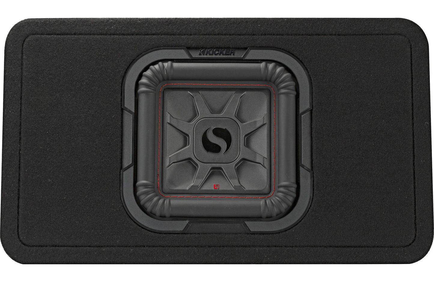 Kicker 46TL7T82 Sealed 2-ohm enclosure with single square L7T Series 8" shallow-mount subwoofer