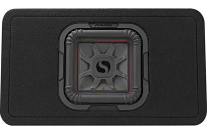 Kicker 46TL7T82 Sealed 2-ohm enclosure with single square L7T Series 8" shallow-mount subwoofer