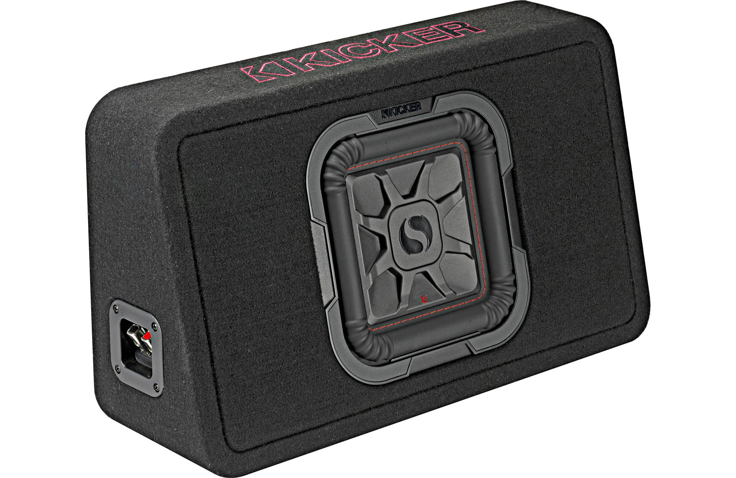 Kicker 46TL7T82 Sealed 2-ohm enclosure with single square L7T Series 8" shallow-mount subwoofer