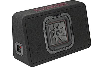 Kicker 46TL7T82 Sealed 2-ohm enclosure with single square L7T Series 8" shallow-mount subwoofer