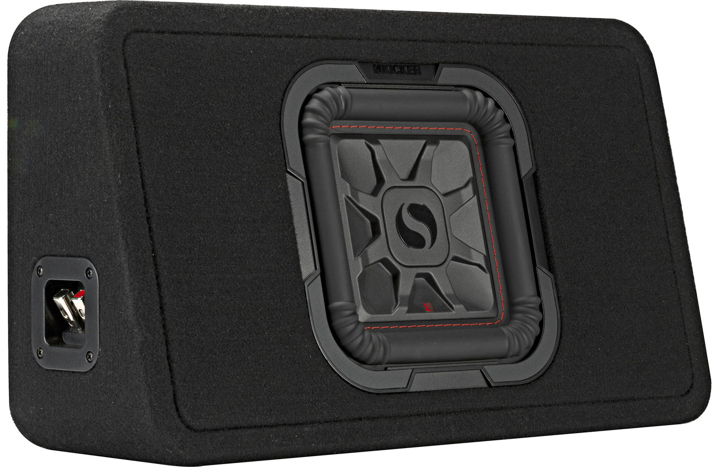 Kicker 46TL7T82 Sealed 2-ohm enclosure with single square L7T Series 8" shallow-mount subwoofer
