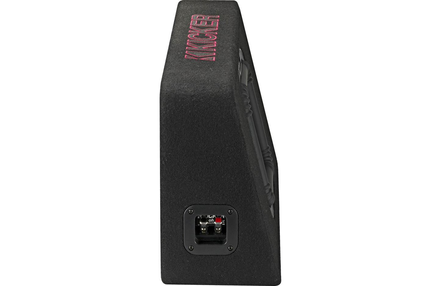 Kicker 46TL7T82 Sealed 2-ohm enclosure with single square L7T Series 8" shallow-mount subwoofer
