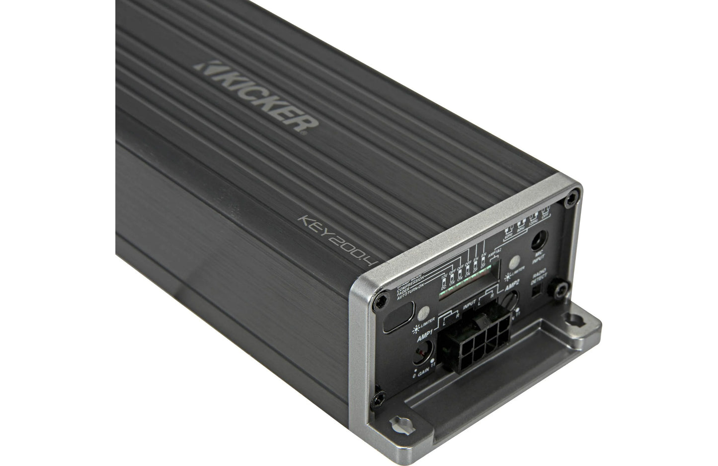 Kicker 47KEY200.4 Compact 4-channel car amplifier with automatic tuning DSP — 50 watts RMS x 4