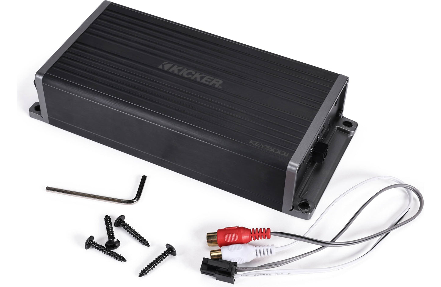 Kicker 47KEY500.1 Compact mono subwoofer amplifier with automatic tuning DSP — 500 watts RMS at 1 ohm