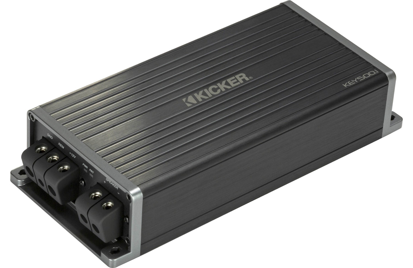 Kicker 47KEY500.1 Compact mono subwoofer amplifier with automatic tuning DSP — 500 watts RMS at 1 ohm