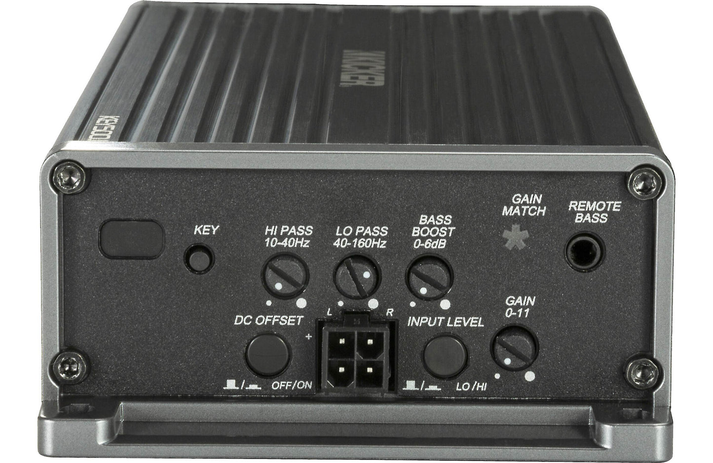 Kicker 47KEY500.1 Compact mono subwoofer amplifier with automatic tuning DSP — 500 watts RMS at 1 ohm