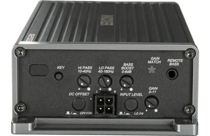 Kicker 47KEY500.1 Compact mono subwoofer amplifier with automatic tuning DSP — 500 watts RMS at 1 ohm