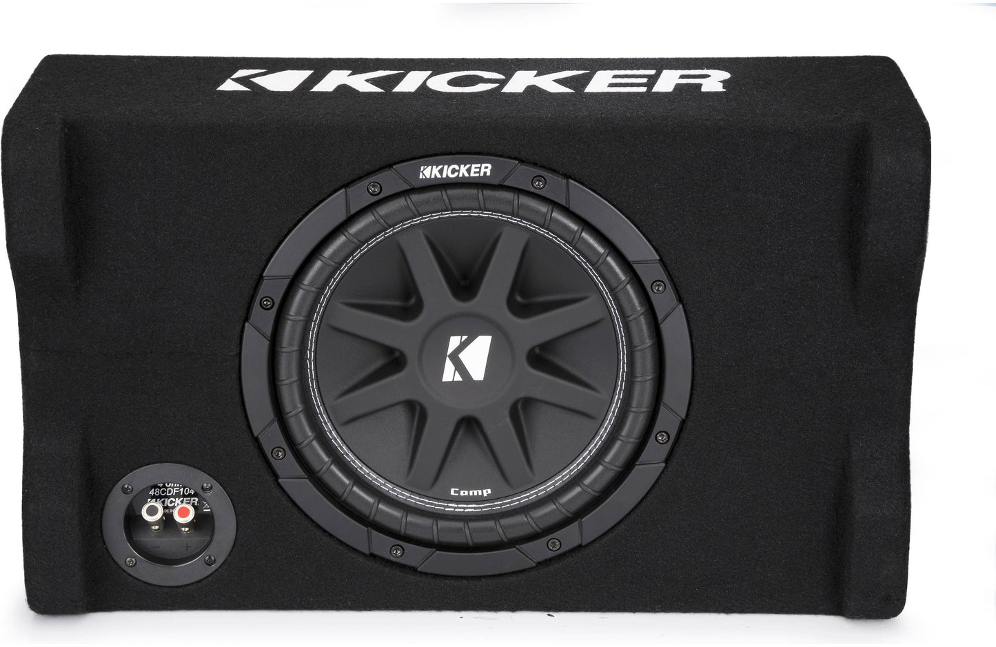 Kicker 48CDF104 Comp Series sealed down-firing enclosure with 10" 4-ohm subwoofer