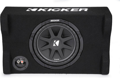 Kicker 48CDF104 Comp Series sealed down-firing enclosure with 10" 4-ohm subwoofer