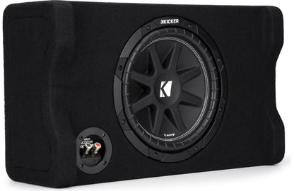 Kicker 48CDF104 Comp Series sealed down-firing enclosure with 10" 4-ohm subwoofer
