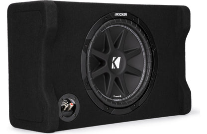 Kicker 48CDF124 Comp Series sealed downward-firing enclosure with 12" 4-ohm subwoofer