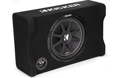 Kicker 48CDF124 Comp Series sealed downward-firing enclosure with 12" 4-ohm subwoofer