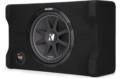 Kicker 48CDF124 Comp Series sealed downward-firing enclosure with 12" 4-ohm subwoofer